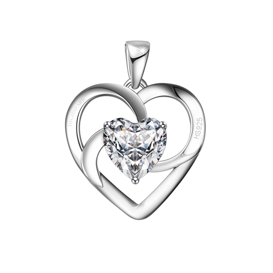 Sparkling Swirl Heart Pendant in 925 Sterling Silver for Women with Brilliance Sparkling Zirconia