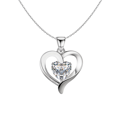 Matters Of Heart Solitaire Pendant in 92.5 Sterling Silver With Diamond like Brilliance Zirconia