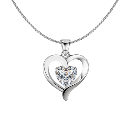 Crystal Heart Solitaire Pendant in 92.5 Sterling Silver With Diamond like Brilliance Zirconia