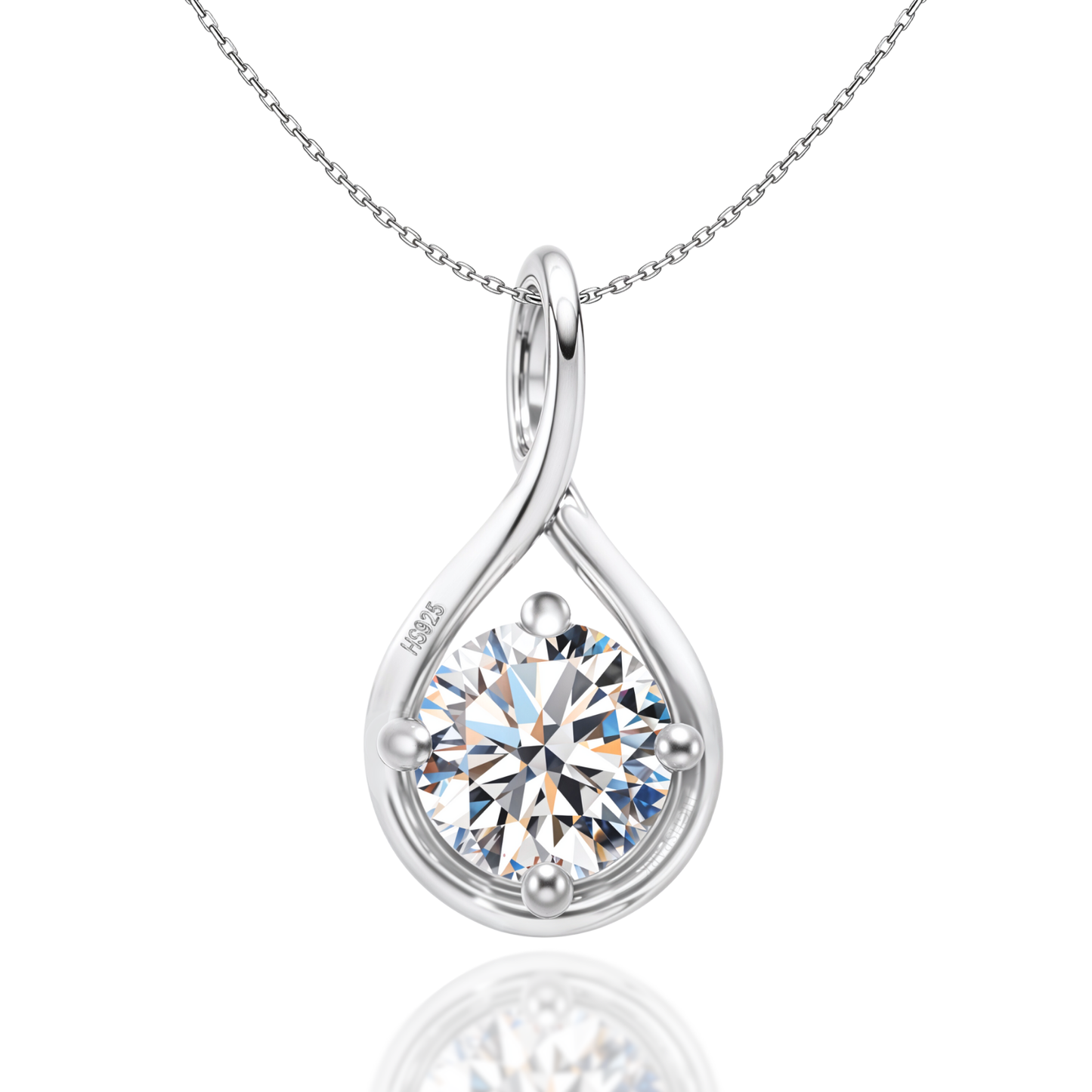 Twinkling Twist Pendant in 92.5 Sterling Silver For Women