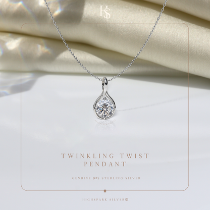 Twinkling Twist Pendant in 92.5 Sterling Silver For Women