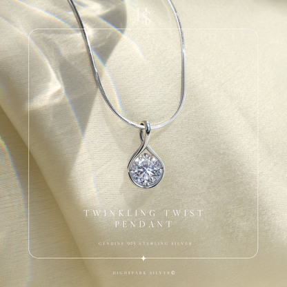 Twinkling Twist Pendant in 92.5 Sterling Silver For Women