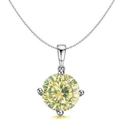 Peridot zirconia Birthstone Pendant With Chain in 925 Sterling Silver For Women