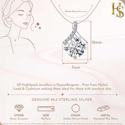 Starlit Solitaire Pendant in 92.5 Sterling Silver With Diamond like Brilliance Zirconia