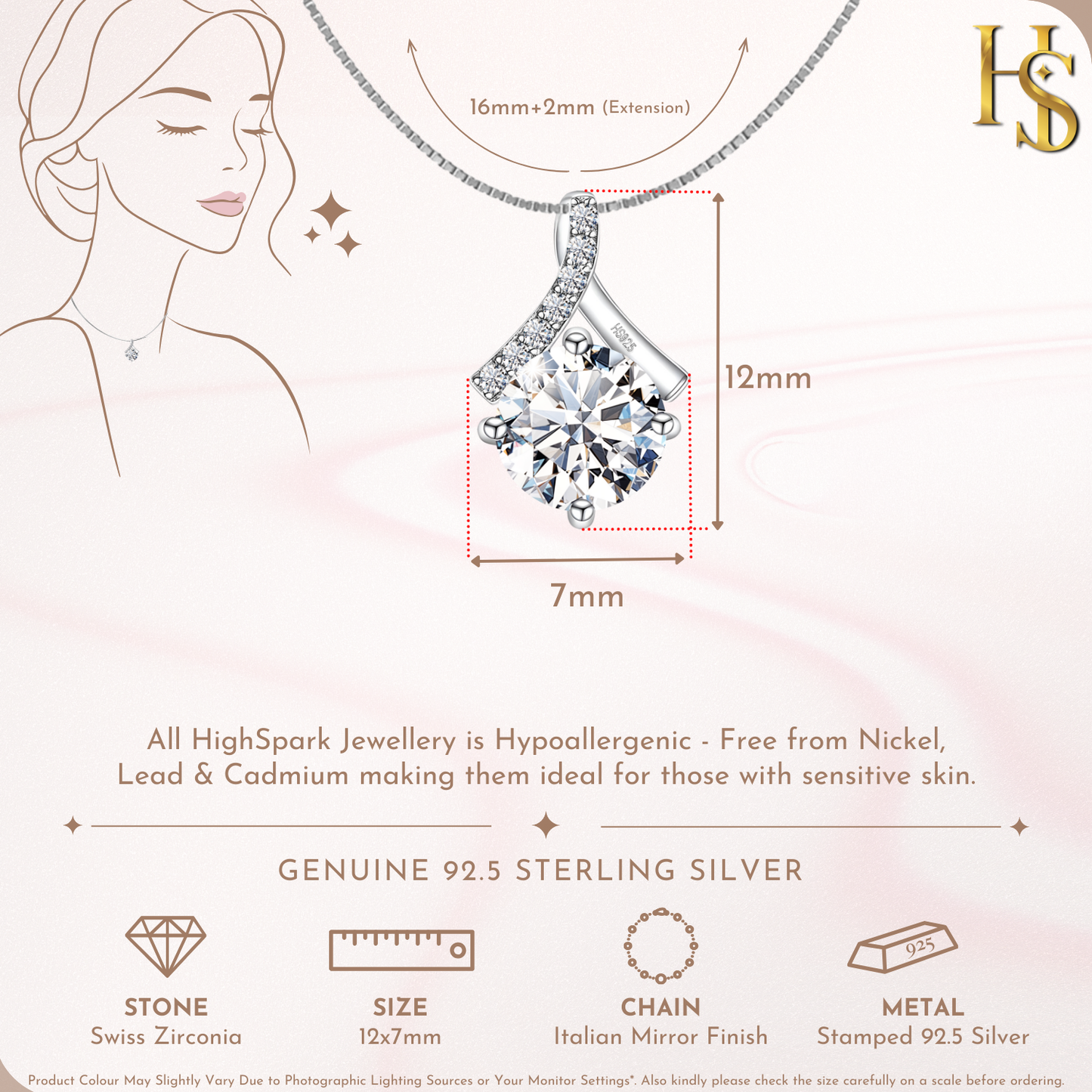 Classic Drop Crystal Solitaire Pendant in 92.5 Sterling Silver With Diamond like Brilliance Zirconia