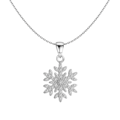Snowflake Solitaire Pendant in 92.5 Sterling Silver With Diamond like Brilliance Zirconia
