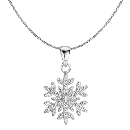 Snowflake Solitaire Pendant in 92.5 Sterling Silver With Diamond like Brilliance Zirconia