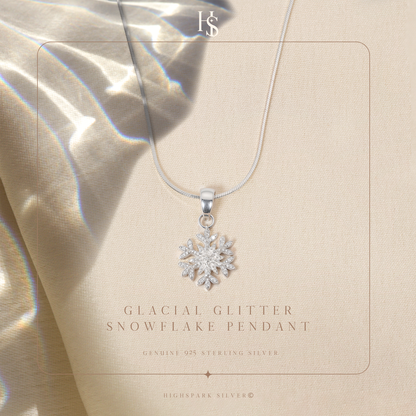 Snowflake Solitaire Pendant in 92.5 Sterling Silver With Diamond like Brilliance Zirconia