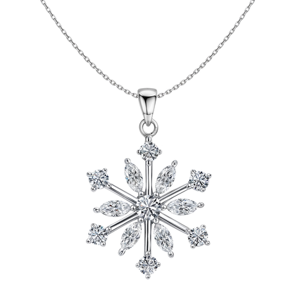 Classic Snowflake Solitaire Pendant in 92.5 Sterling Silver With Diamond like Brilliance Zirconia