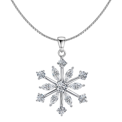 Classic Snowflake Solitaire Pendant in 92.5 Sterling Silver With Diamond like Brilliance Zirconia