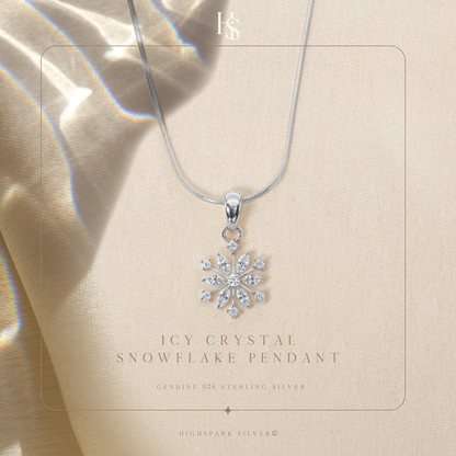 Classic Snowflake Solitaire Pendant in 92.5 Sterling Silver With Diamond like Brilliance Zirconia