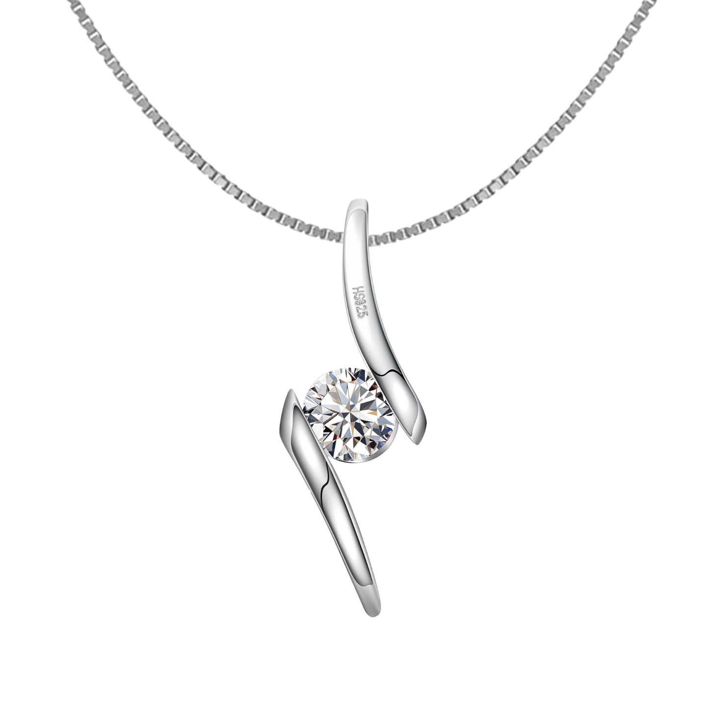 Luminous Solitaire Pendant in 92.5 Sterling Silver With Diamond like Brilliance Zirconia