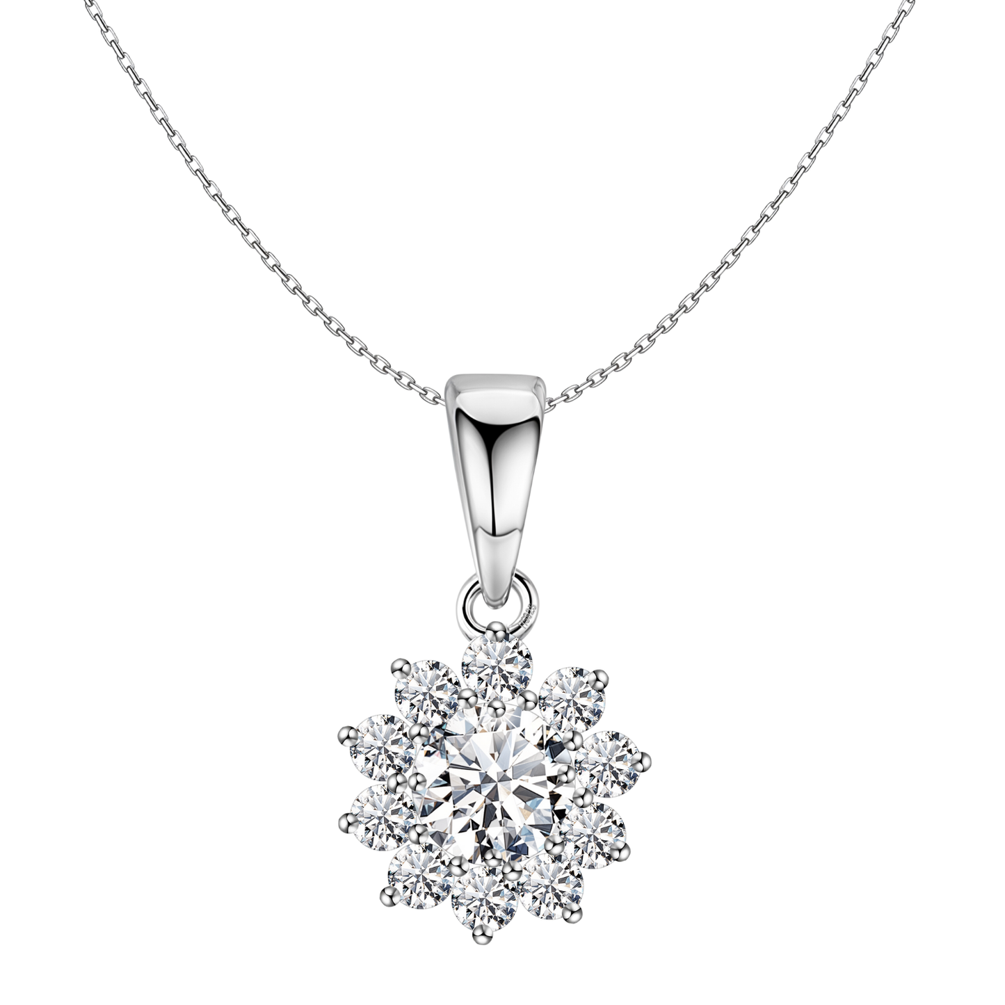 Radiant Blossom Solitaire Pendant in 92.5 Sterling Silver With Diamond like Brilliance Zirconia