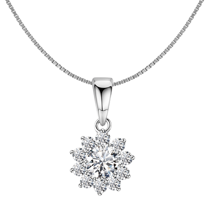 Radiant Blossom Solitaire Pendant in 92.5 Sterling Silver With Diamond like Brilliance Zirconia