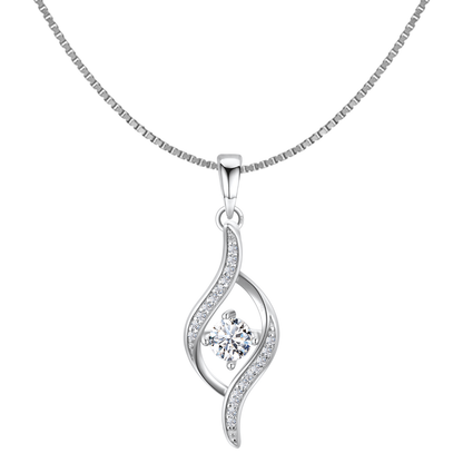 Studded Dew Drop Solitaire Pendant in 92.5 Sterling Silver With Diamond like Brilliance Zirconia