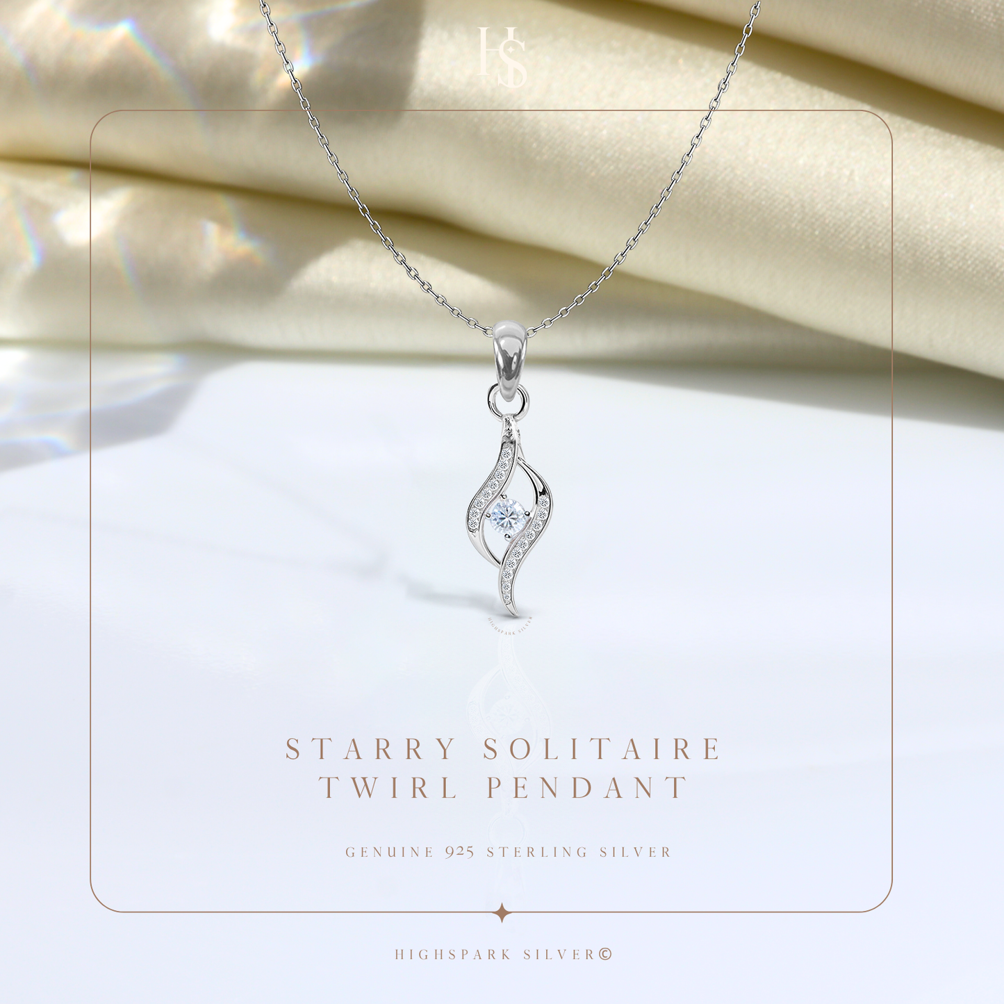 Studded Dew Drop Solitaire Pendant in 92.5 Sterling Silver With Diamond like Brilliance Zirconia