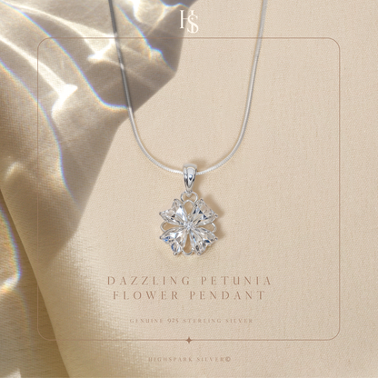 Dazzling Petunia Solitaire Pendant in 92.5 Sterling Silver With Diamond like Brilliance Zirconia