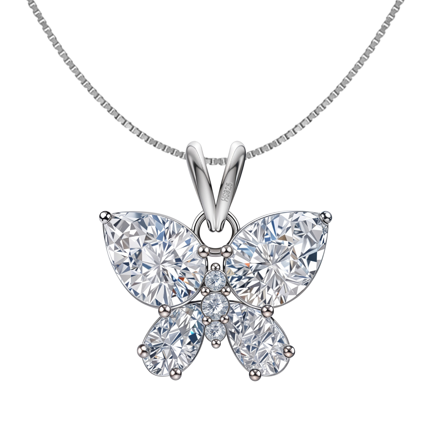 Enchanting Butterfly Solitaire Pendant in 92.5 Sterling Silver With Diamond like Brilliance Zirconia