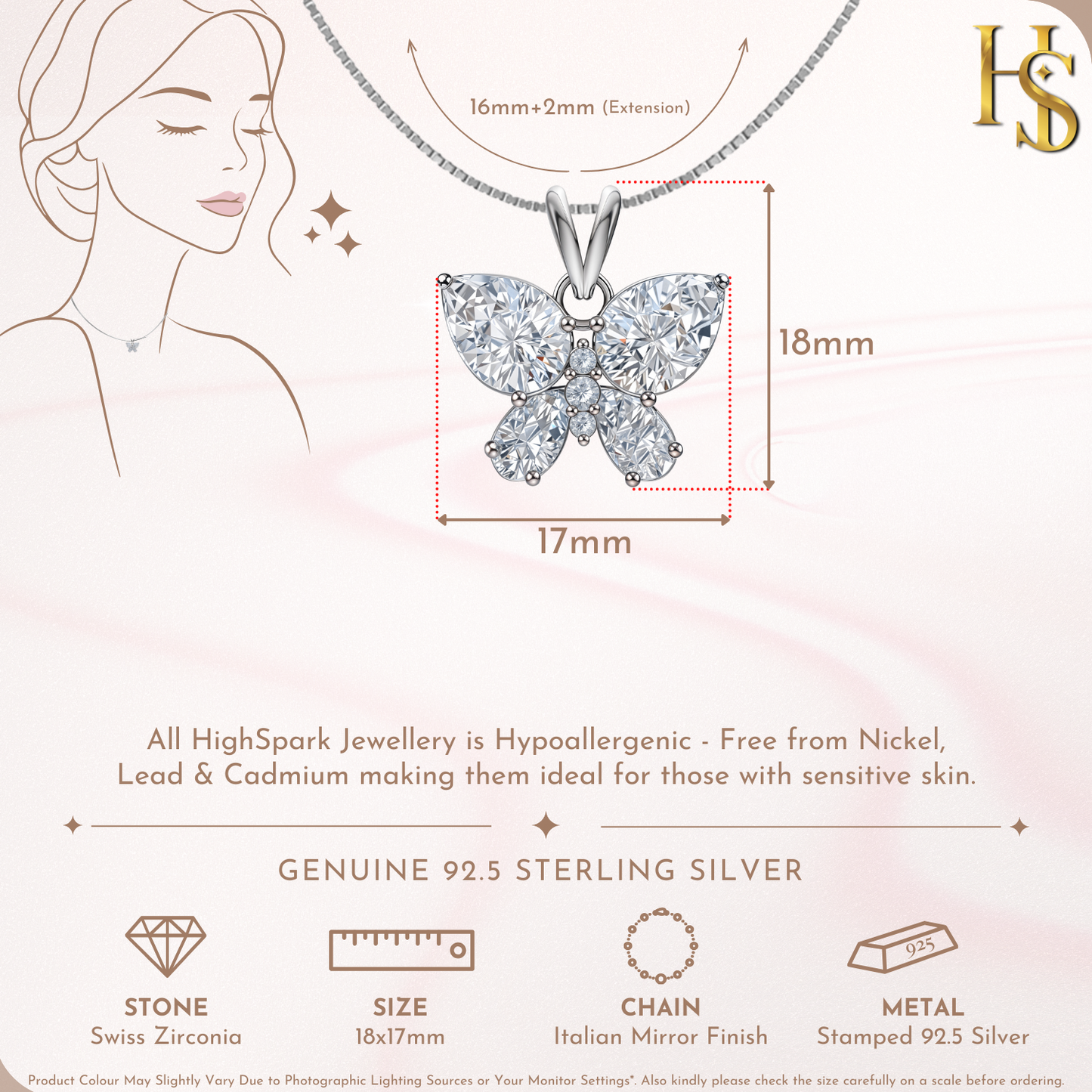 Enchanting Butterfly Solitaire Pendant in 92.5 Sterling Silver With Diamond like Brilliance Zirconia