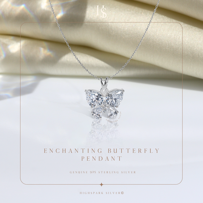 Enchanting Butterfly Solitaire Pendant in 92.5 Sterling Silver With Diamond like Brilliance Zirconia