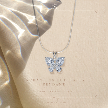 Enchanting Butterfly Solitaire Pendant in 92.5 Sterling Silver With Diamond like Brilliance Zirconia