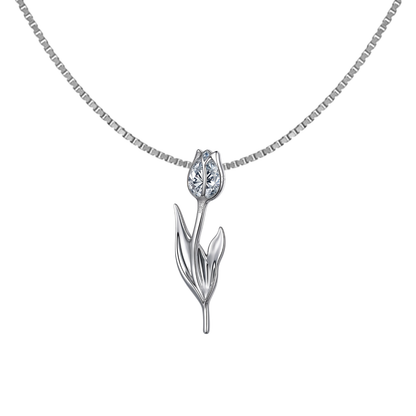 Rose Flower Solitaire Pendant in 92.5 Sterling Silver With Diamond like Brilliance Zirconia