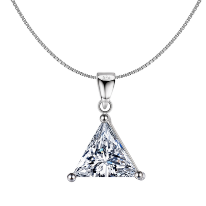 Sparkling Triangular Solitaire Pendant in 92.5 Sterling Silver With Diamond like Brilliance Zirconia