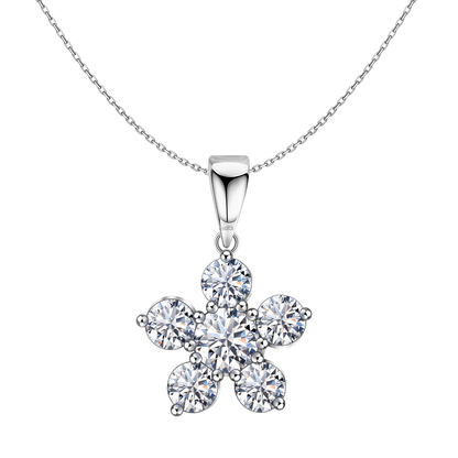 Floral Cluster Solitaire Pendant in 92.5 Sterling Silver With Diamond like Brilliance Sparkling Zirconia
