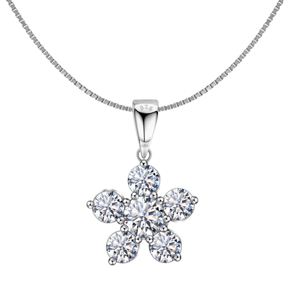 Floral Cluster Solitaire Pendant in 92.5 Sterling Silver With Diamond like Brilliance Sparkling Zirconia