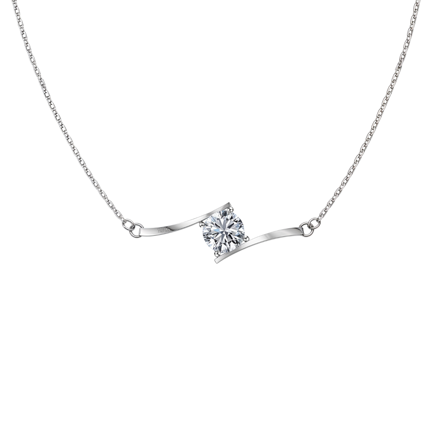 Eternal Spark Solitaire Necklace in 92.5 Sterling Silver With Diamond like Brilliance Zirconia