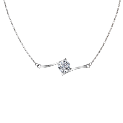 Eternal Spark Solitaire Necklace in 92.5 Sterling Silver With Diamond like Brilliance Zirconia