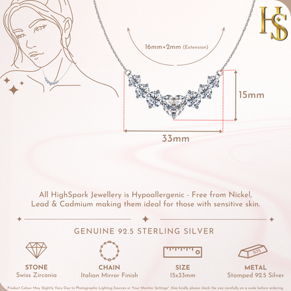 Hearty Constellation Solitaire Necklace in 92.5 Sterling Silver With Diamond like Brilliance Zirconia