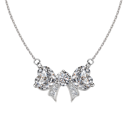 Celestial Ribbon Solitaire Necklace in 92.5 Sterling Silver With Diamond like Brilliance Zirconia