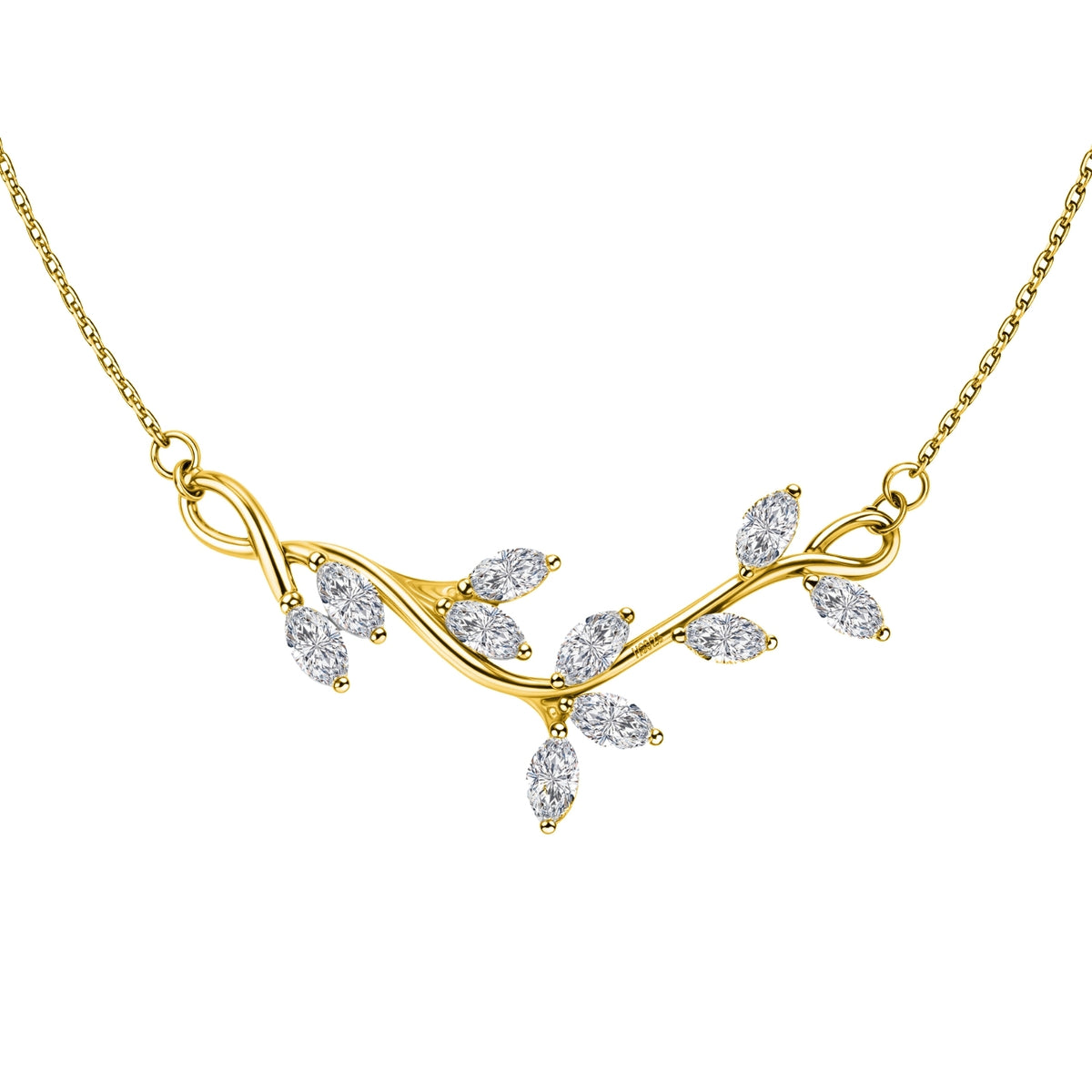 Twinkling Trailing Vines Necklace in 925 Sterling Silver | 18k Gold Finish