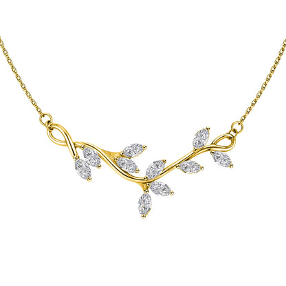 Twinkling Trailing Vines Necklace in 925 Sterling Silver | 18k Gold Finish