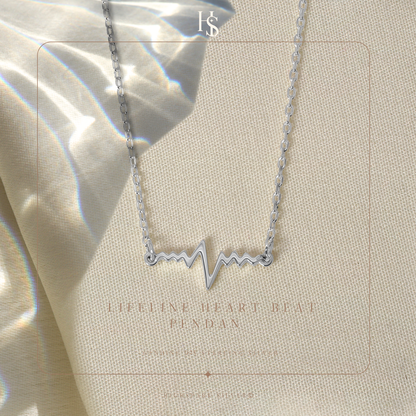 Lifeline Heart Beat Necklace in 92.5 Sterling Silver For Women