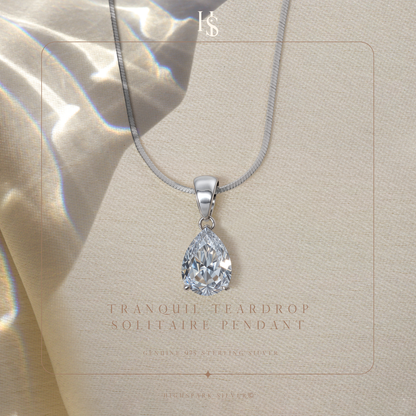 Pear Shaped Solitaire Pendant in 92.5 Sterling Silver With Diamond like Brilliance Zirconia