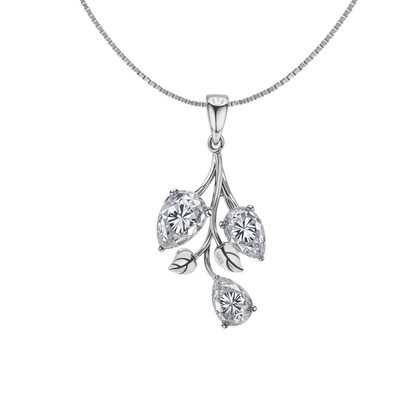 Tulip Flower Solitaire Pendant in 92.5 Sterling Silver With Diamond like Brilliance Zirconia