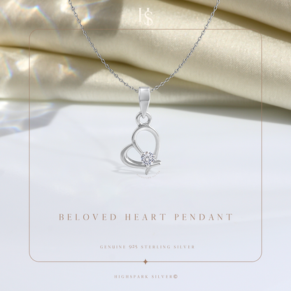 Beloved Heart Pendant With Chain in 925 Sterling Silver For Women