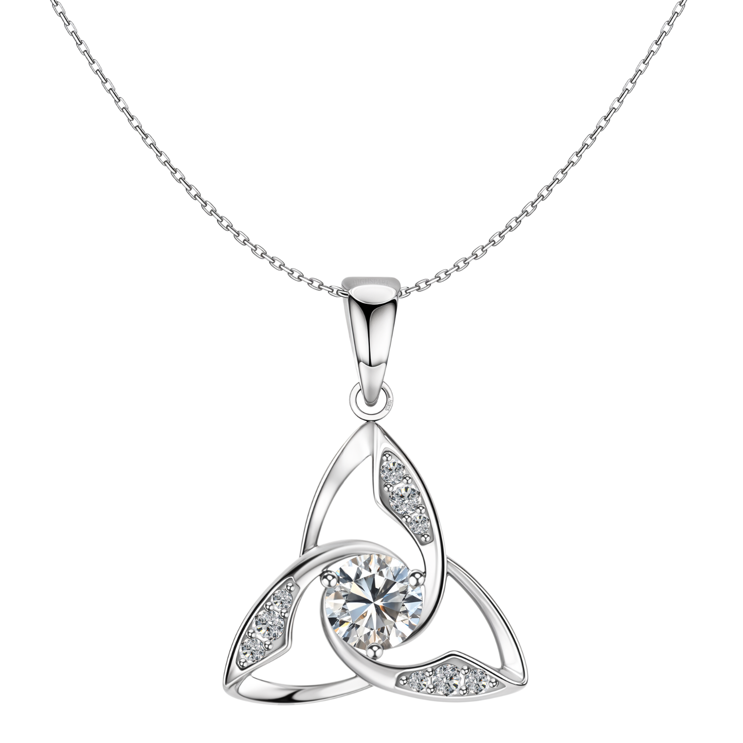 Dazzling Celtic Love Knot Pendant With Chain in 925 Sterling Silver For Women
