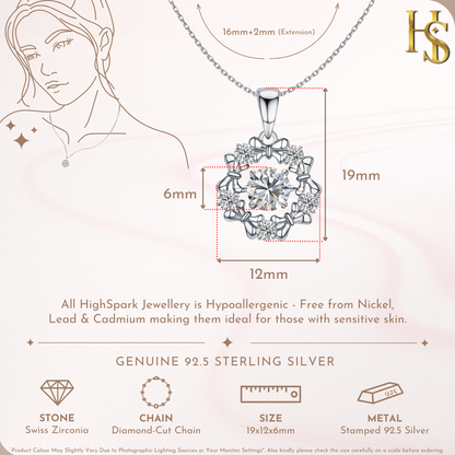 Scintillating Solitaire Cluster Pendant With Chain in 925 Sterling Silver For Women