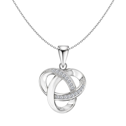 Celestial Celtic Knot Pendant With Chain in 925 Sterling Silver For Women