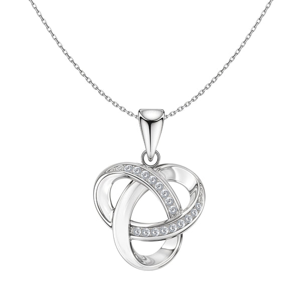 Celestial Celtic Knot Pendant With Chain in 925 Sterling Silver For Women