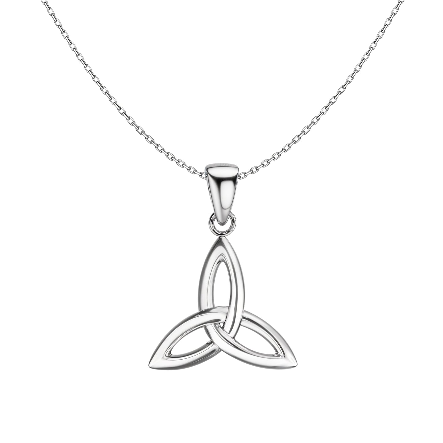 Classic Celtic Knot Pendant With Chain in 925 Sterling Silver For Women