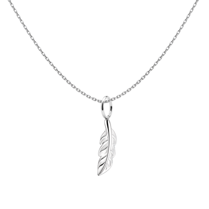 Ethereal Feather Pendant With Chain in 925 Sterling Silver For Women