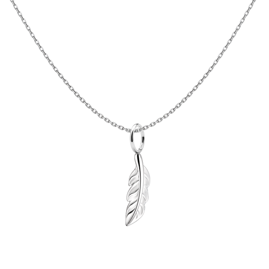 Ethereal Feather Pendant With Chain in 925 Sterling Silver For Women