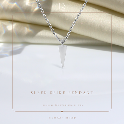 Sleek Spike Pendant With Chain in 925 Sterling Silver For Women
