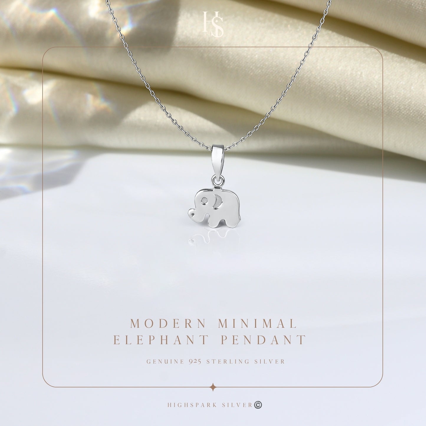 Lucky little Elephant Pendant With Chain in 925 Sterling Silver For Women