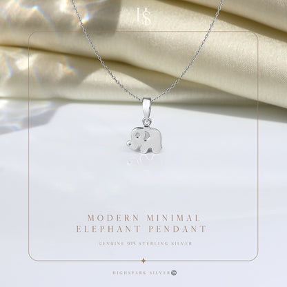 Lucky little Elephant Pendant With Chain in 925 Sterling Silver For Women