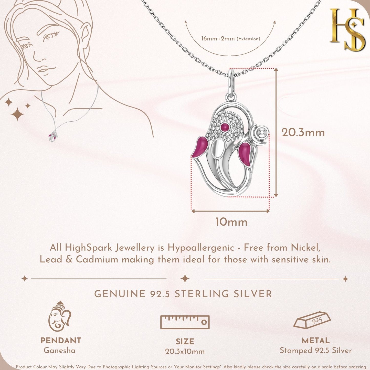 Divine Ganesha Pendant in 925 Sterling Silver For Men & Women